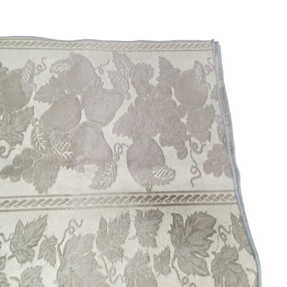 Vtg Green Cloth Napkins Jacquared Satin 16" Set Of 4 Pear Grape Ivy Fabric Olive - Picture 10 of 14